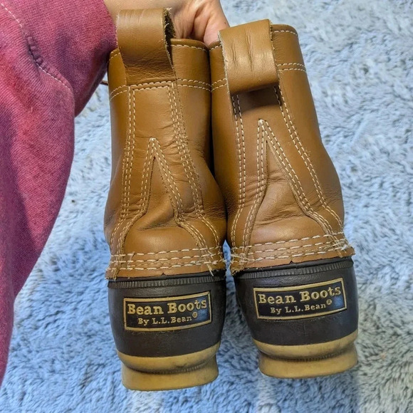 LL Bean Duck Boots 8" Brown Size 6 B M Unlined Winter Waterproof Water Snow - Picture 7 of 12